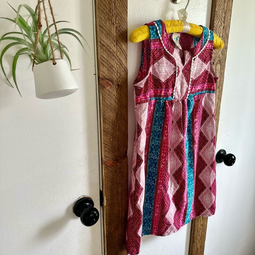 Lily Bleu Boutique Boho Sleeveless Mixed Media Tassel Girls 12 Dress - Picture 4 of 15